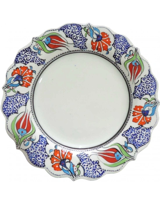 Çini Samur 25cm Kaligrafi Tabağı