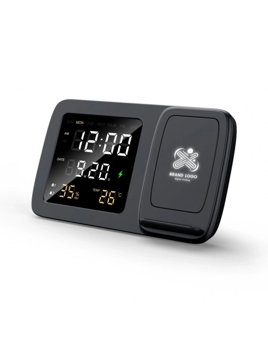 CLOCK DİJİTAL SAATLİ KABLOSUZ ŞARJ CİHAZI
