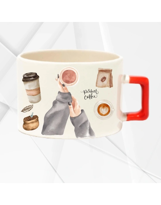 KAHVE TEMALI FİNCAN KUPA BARDAK