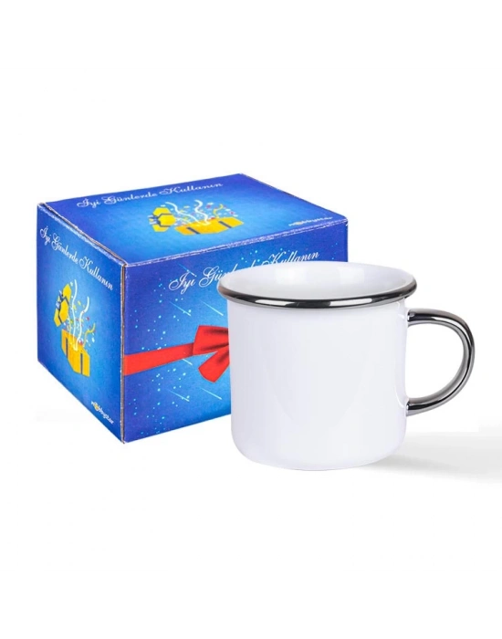 Firmanıza Özel Baskılı Gümüş Yaldızlı Porselen Kupa Bardak