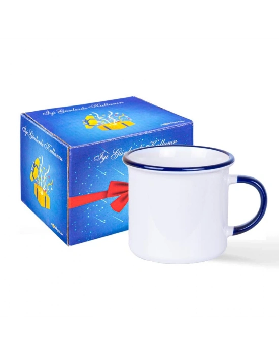 Firmanıza Özel Baskılı Lacivert Porselen Kupa Bardak