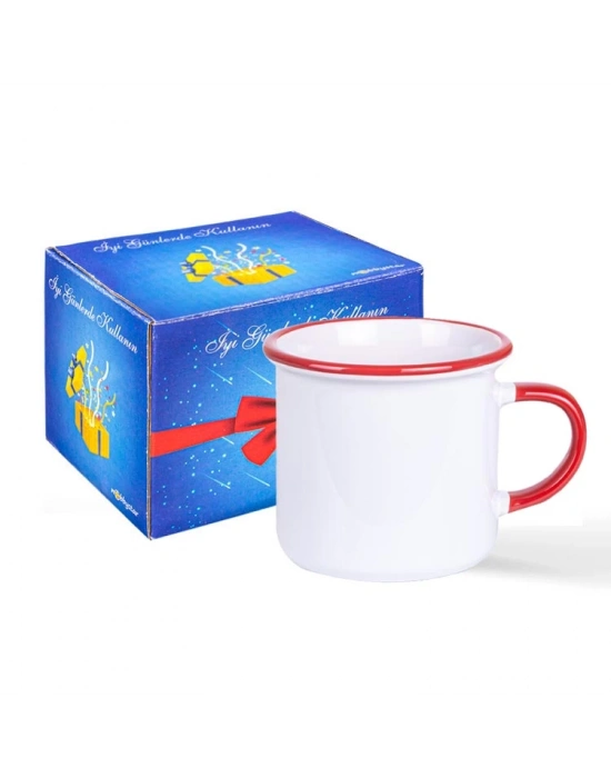 Firmanıza Özel Baskılı Kırmızı Porselen Kupa Bardak