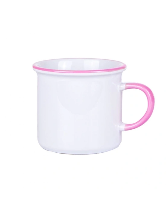 Firmanıza Özel Baskılı Pembe Porselen Kupa Bardak