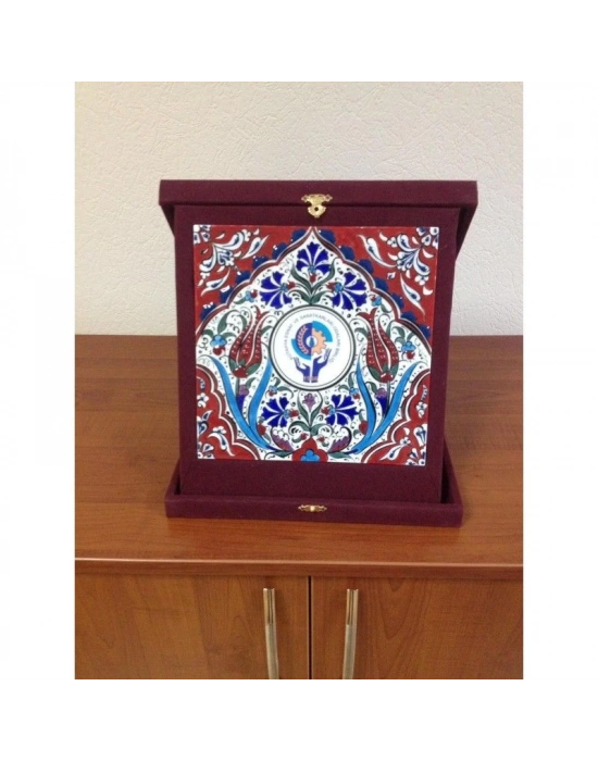 Hediyelik Logo ve Resim Baskılı Çerçeve Kadife Kutu