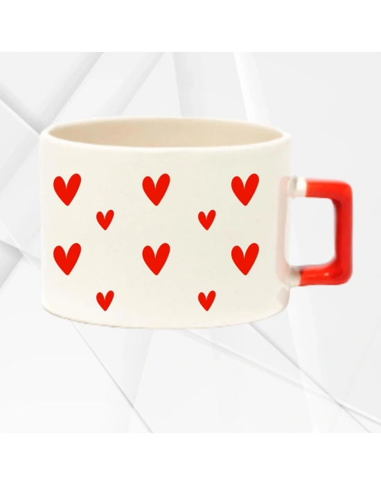 KIRMIZI KALPLİ FİNCAN KUPA BARDAK