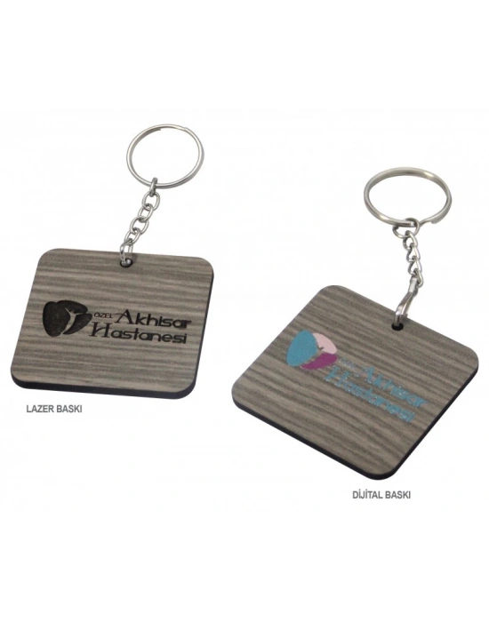 KARE AHŞAP ANAHTARLIK