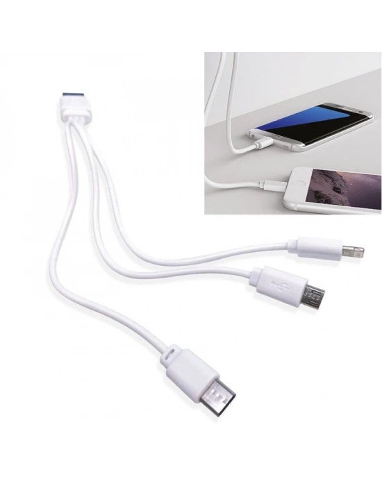 KARLO ÜÇLÜ ŞARJ KABLOSU