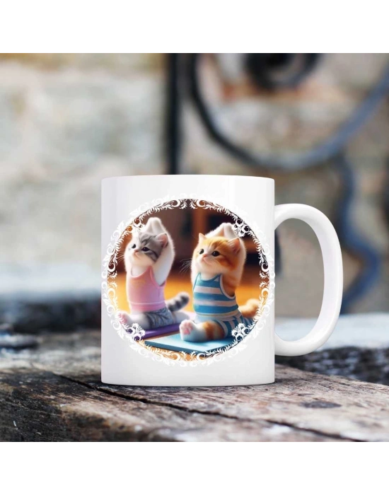 Kedi Temalı Baskılı Kupa