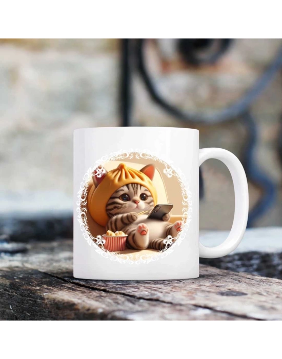 Kedi Temalı Baskılı Kupa