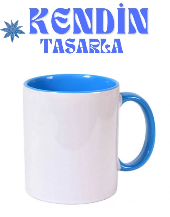 Kendin Tasarla İçi Ve Kulpu Renli Kupa Bardak