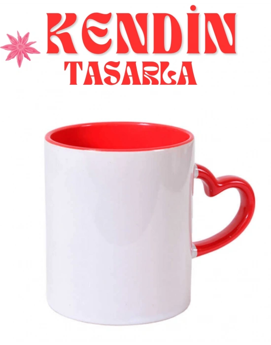 Kendin Tasarla İçi Ve Kulpu Renli Kupa Bardak