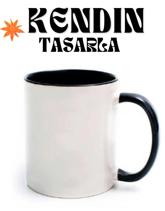 Kendin Tasarla İçi Ve Kulpu Renli Kupa Bardak