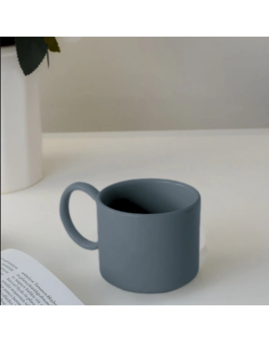 Keramika Yuvarlak Kulplu Seramik Kupa Baskı Yapılabilir