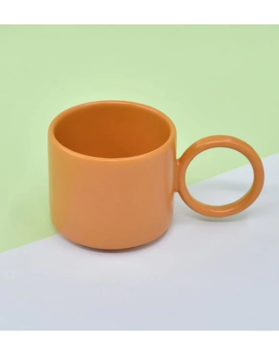 Keramika Yuvarlak Kulplu Seramik Kupa