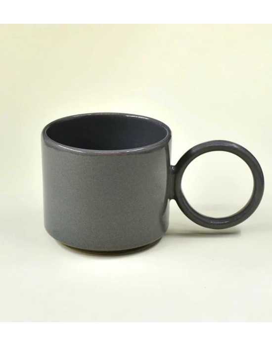 Keramika Yuvarlak Kulplu Seramik Kupa Baskı Yapılabilir