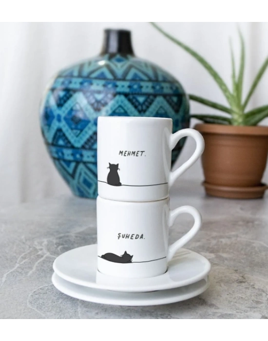 Kişiye Özel Isimli Türk Kahvesi Kahve Fincanı