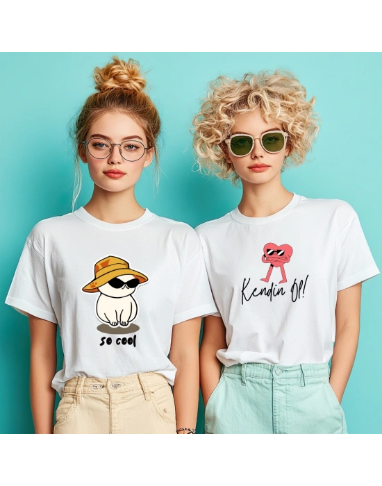 Kişiye Özel So Cool Baskılı Kedili Tişört