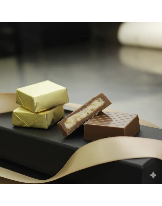 Kurdela ve Kağıt Çiçekli Sargılı Çikolata