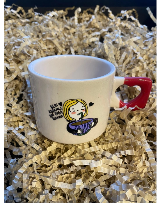 Beni Kahvemle Başbaşa Bırakın Yazılı Kupa Fincan