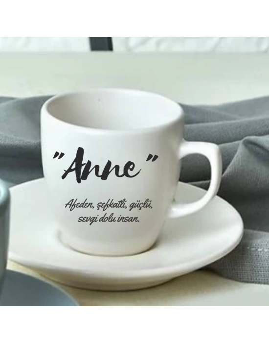 Anneler Gününe Özel Baskılı Çay ve Nescafe Fincanı