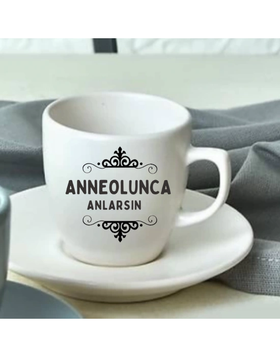 Anneler Gününe Özel Baskılı Çay ve Nescafe Fincanı