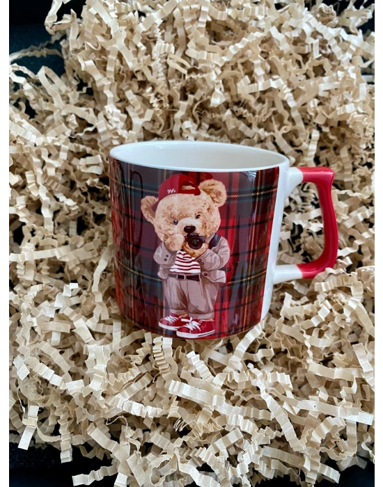 Mug Kupa Kişiselleştirilebilir TEDY KIRMIZI KULP KUPA Özel Günler Kupa Fincan