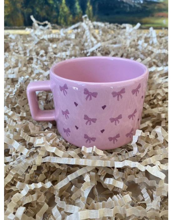 MugKupa Doğum Günü Hediye Fiyonklu Özel Günler Pembe Fincan