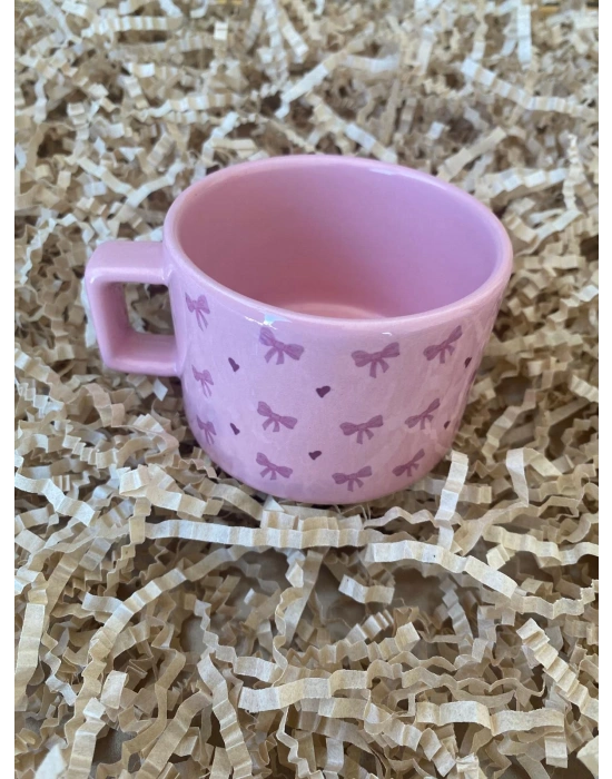 MugKupa Doğum Günü Hediye Fiyonklu Özel Günler Pembe Fincan