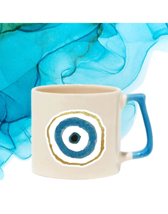 Nazar Boncuklu Nescafe ve Çay Bardak Baskılı Fincan