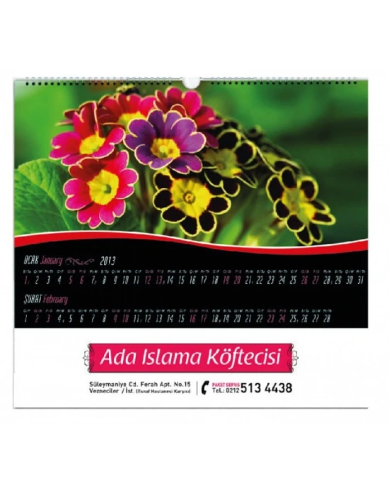 ÖZEL TASARIM  DUVAR TAKVİMİ FARKLI EBAT VE YAPRAK SEÇENEKLERİ