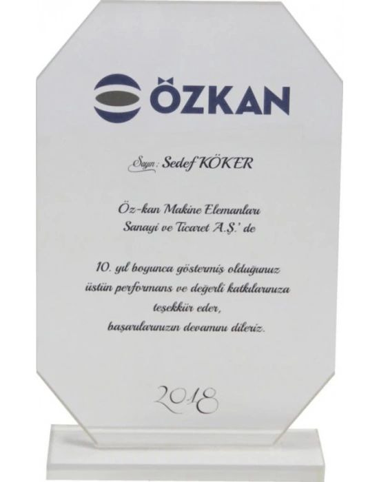 OZİL PLEKSİ PLAKET