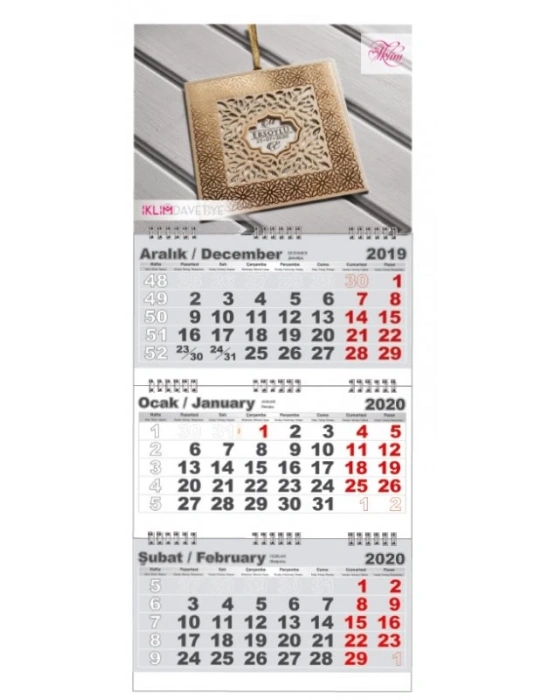 TİEM 31 X 74,5 CM GEMİCİ TAKVİMİ