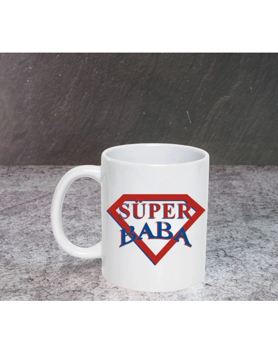 Babalar Günü Süper Baba Baskılı Kupa Bardak