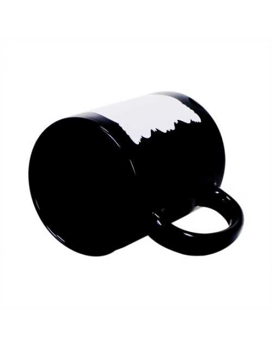 Toptan Baskılı Dekoratif Alanlı Siyah Kupa