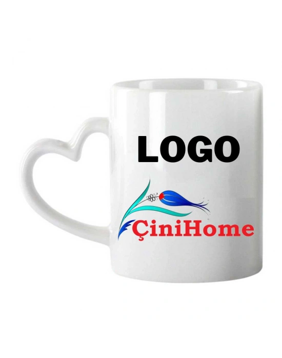 Toptan Baskılı Porselen Kalpli Kupa Bardak