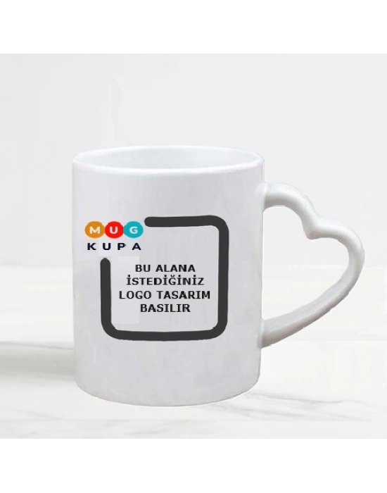 Toptan Baskılı Kalpli Seramik Kupa Bardak