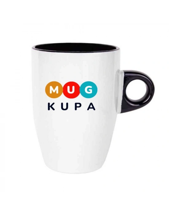 Toptan Baskılı Kupa Bardak Porselen Siyah Latte