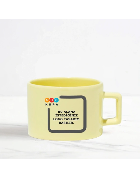 Toptan Baskılı Sarı Nescafe Fincanı