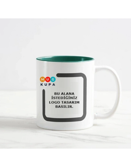 Toptan Baskılı Seramik Yeşil Kupa Bardak