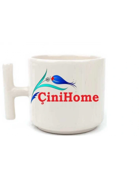 Toptan Baskılı T Kulplu Çay ve Fincan Bardak