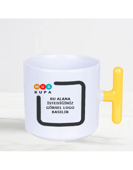 Toptan Baskılı T Kulplu Sarı Nescafe Fincanı