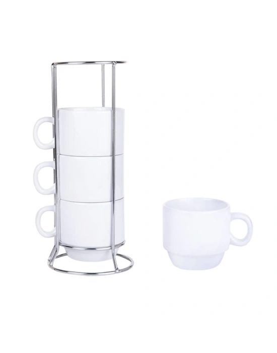 Baskılı Porselen  4lü Çay & Kahve Seti