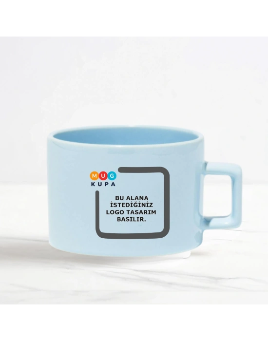 Toptan Baskılı U Mavi Nescafe Fincanı