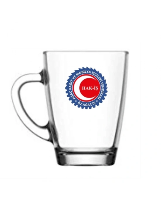 Toptan Cam Bardak Baskı Lav Kulplu Bardak 300 Ml 144 Adet