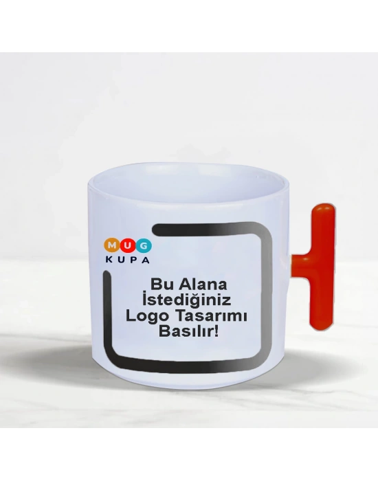 Toptan Kırmızı Baskılı T Kulplu Nescafe Fincanı