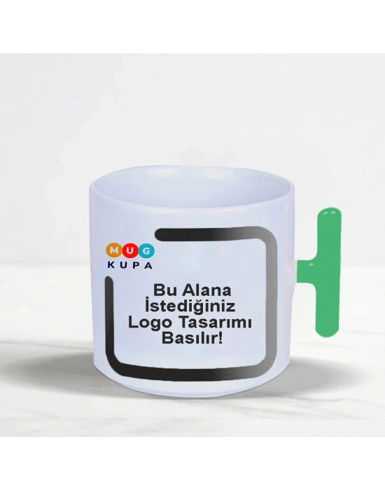 Toptan Koyu Yeşil Baskılı T Kulplu Nescafe Fincanı