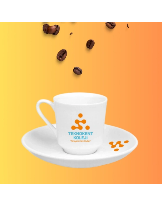 Toptan Logo Baskısız Güral Porselen Türk Kahvesi Fincan Takımı