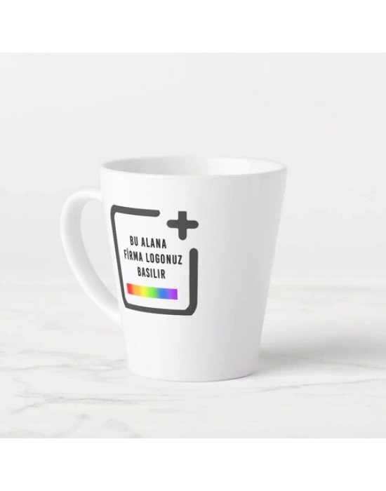 Firmalara Özel Logo Baskılı Porselen Toptan Konik Kupa Bardak