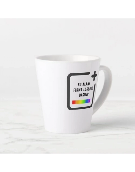 Firmalara Özel Logo Baskılı Porselen Toptan Konik Kupa Bardak