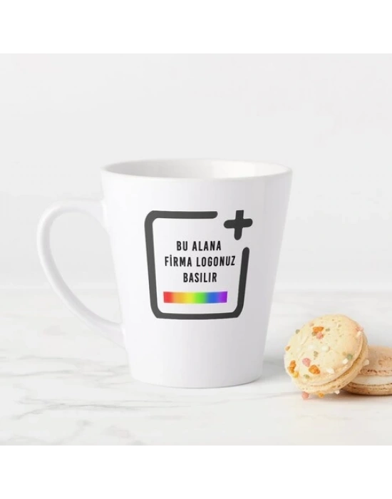 Firmalara Özel Logo Baskılı Porselen Toptan Konik Kupa Bardak